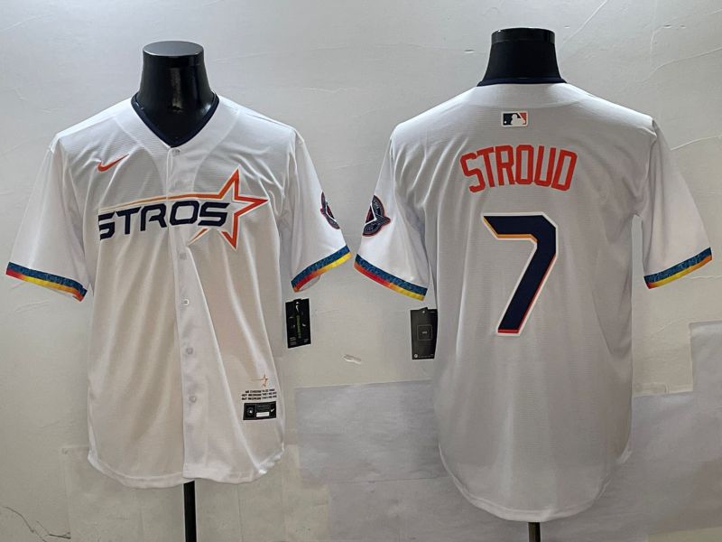 Men Houston Astros #7 Stroud White Fourth generation Joint Name Nike 2025 MLB Jersey style 5->houston astros->MLB Jersey